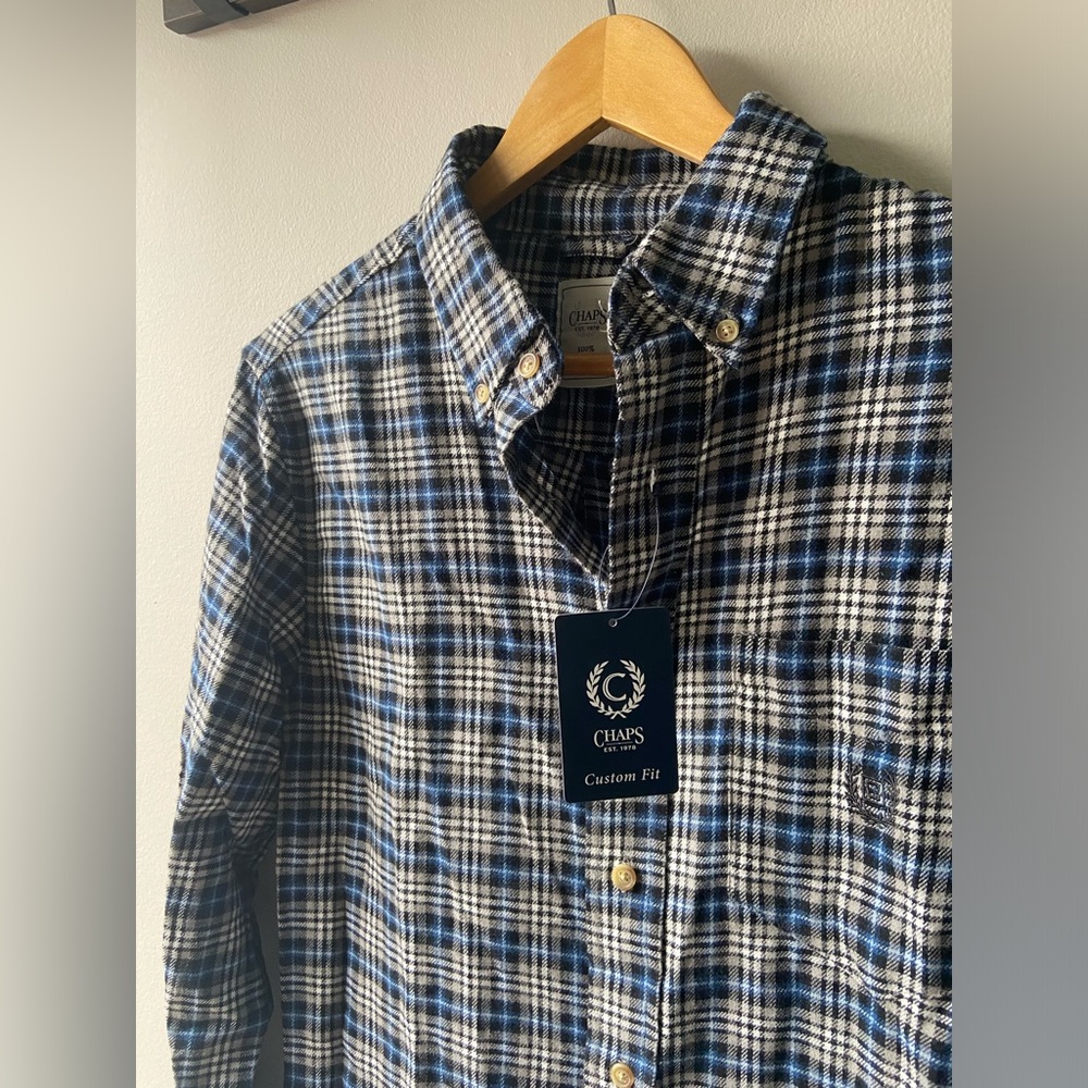 Chaps plaid cotton flannel button down